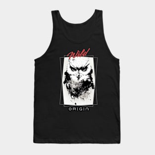 Owl Bird Wild Nature Free Spirit Art Brush Painting Tank Top